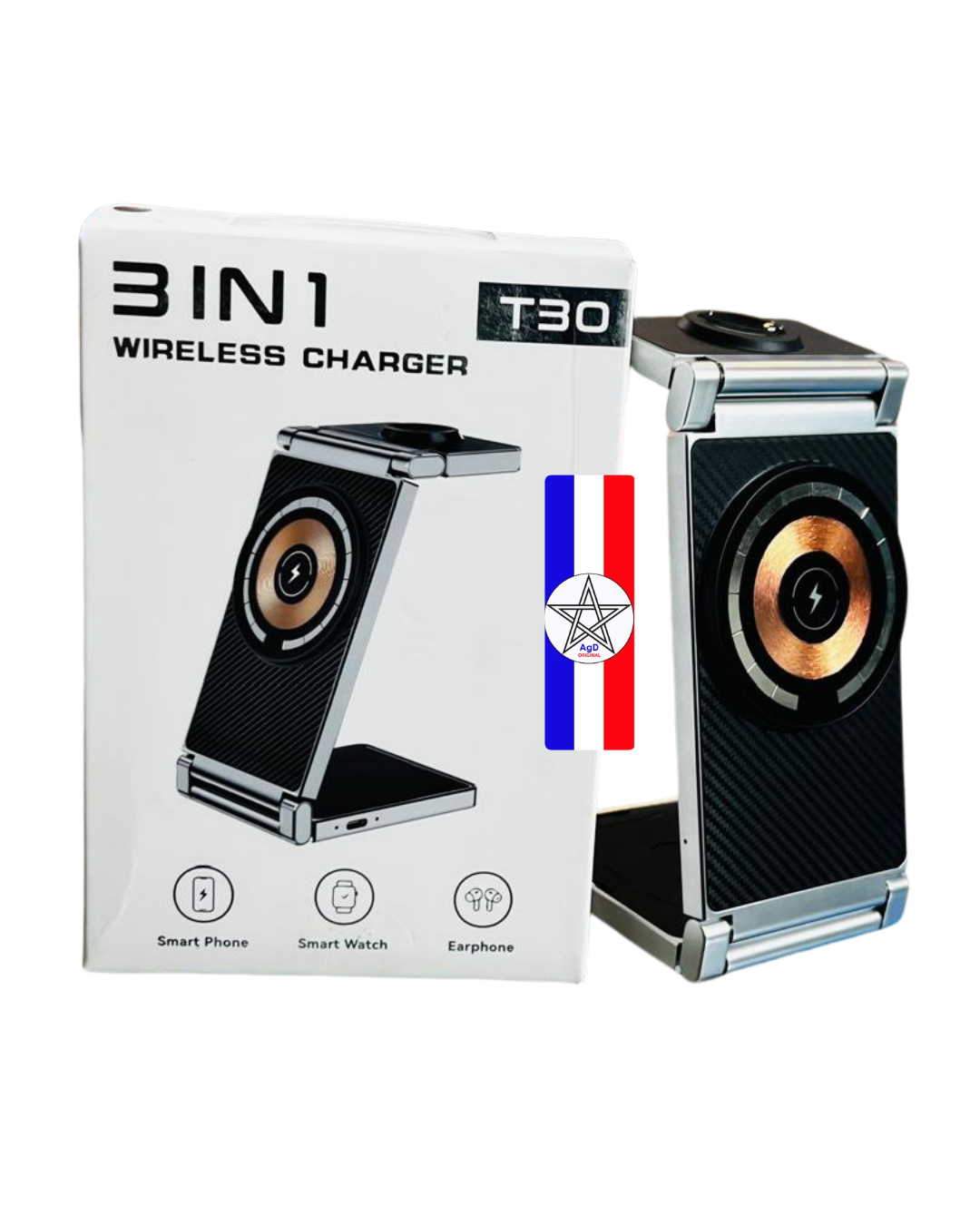 Station de Charge Sans Fil Magnétique 3-en-1