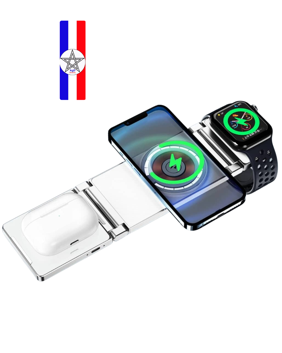 Station de Charge Sans Fil Magnétique 3-en-1 – Image 2