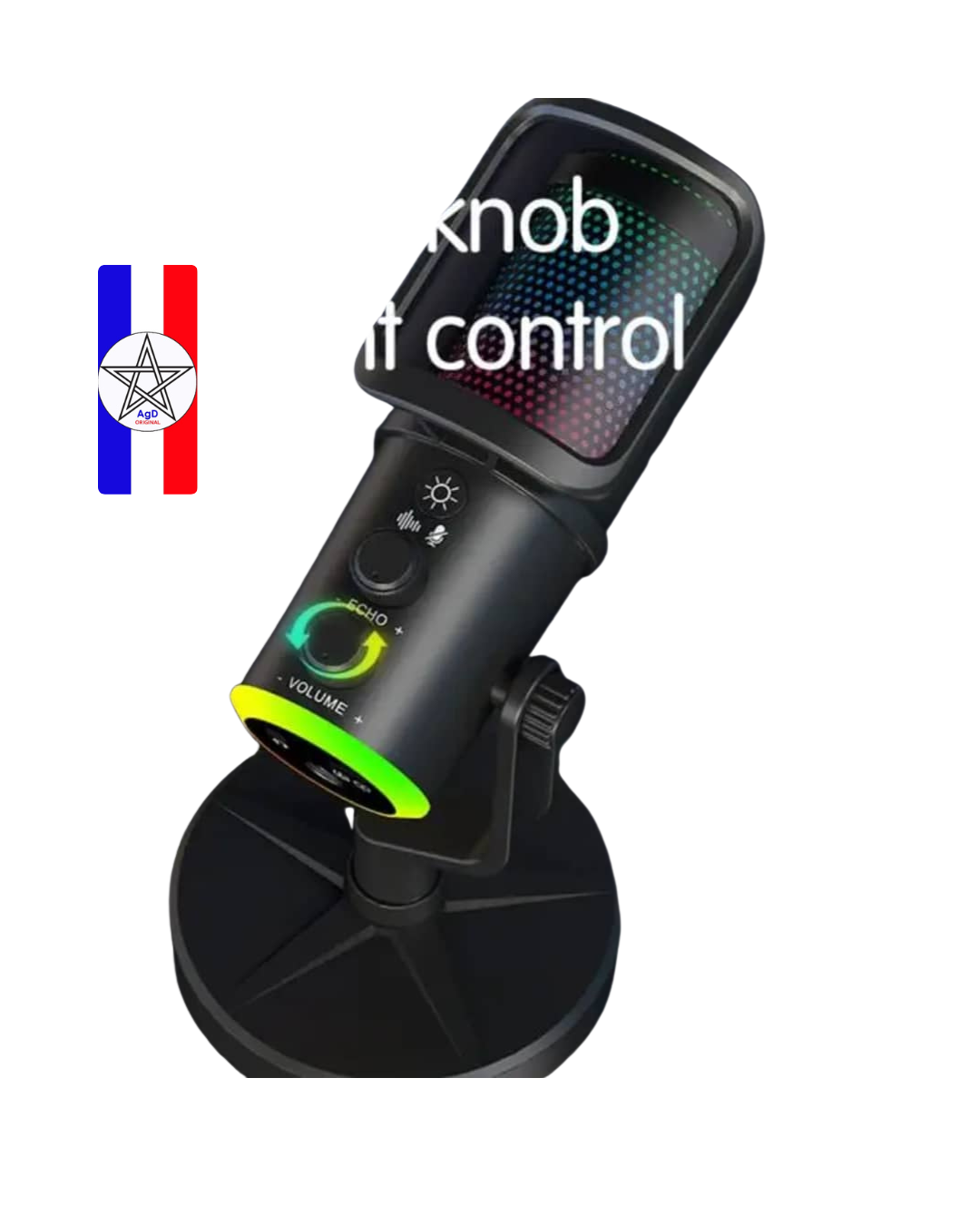 Microphone USB de Bureau avec Eclairage RGB – Image 5