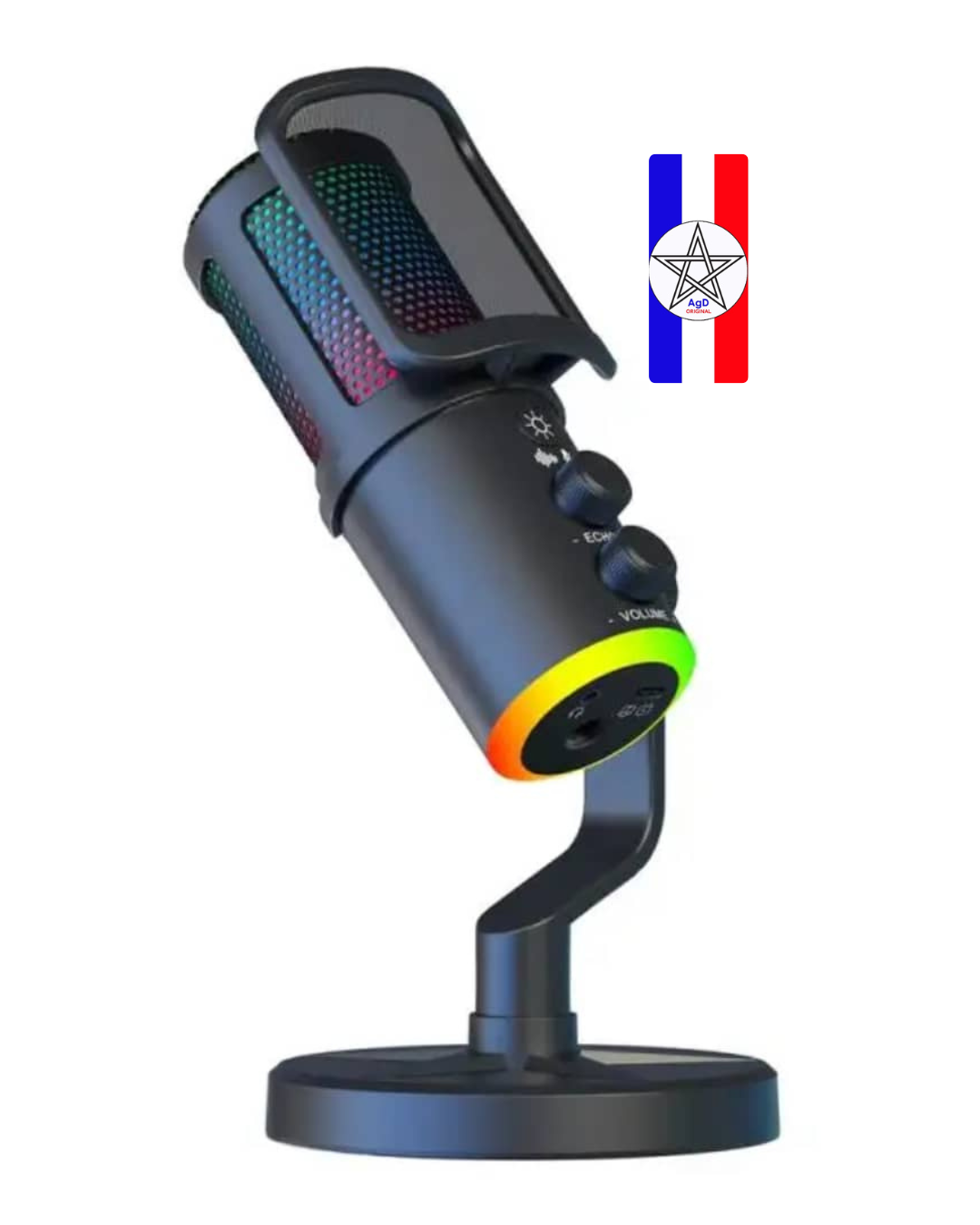 Microphone USB de Bureau avec Eclairage RGB – Image 2
