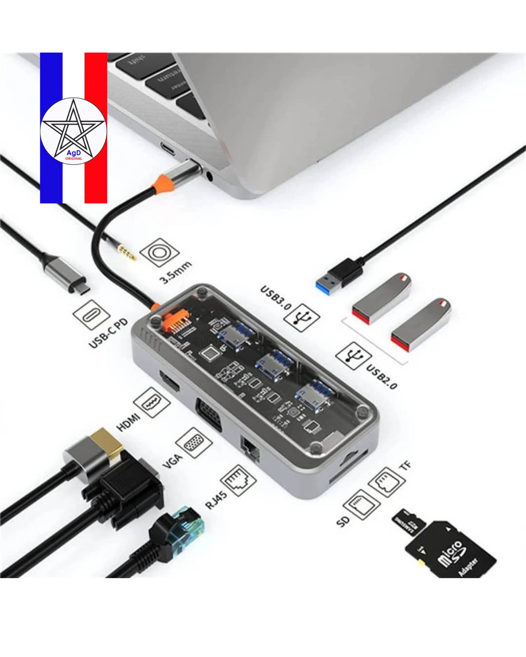 Adaptateur Multifonction SW10V 10-en-1 USB-C Hub – Image 3